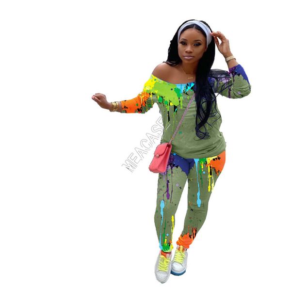 плюс размер женщины tracksuit всплеск чернила для печати диагональ плеча с длинным рукавом футболка свитер брюки леггинсы две пьесы комплект, White
плюс размер женщины tracksuit всплеск чернила для печати диагональ плеча с длинным рукавом футболка свитер брюки леггинсы две пьесы комплект, White