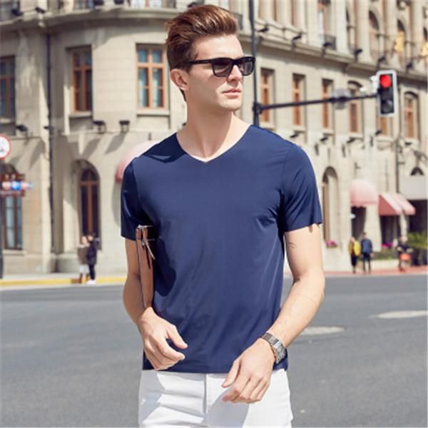 men's modal ice silk t-shirt v-neck seamless short-sleeved quick-drying sports thin high-quality kg-861, White;black
men's modal ice silk t-shirt v-neck seamless short-sleeved quick-drying sports thin high-quality kg-861, White;black