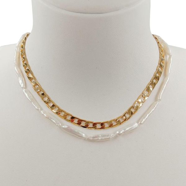 12 inch -22 inch choker necklace with with 2 layers ,100% nature freshwater biwa baroque pearl and brass gold plating, Silver
12 inch -22 inch choker necklace with with 2 layers ,100% nature freshwater biwa baroque pearl and brass gold plating, Silver