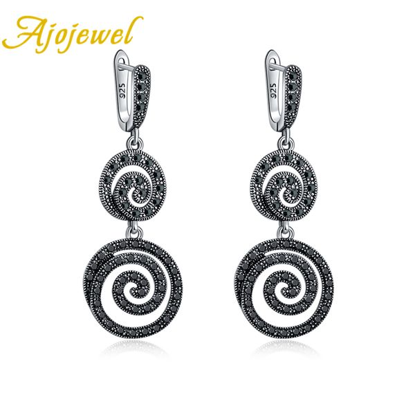 ajojewel full of black crystal rhinestone vintage round pendant thread shape drop earrings for women fine jewelry wedding gift, Silver
ajojewel full of black crystal rhinestone vintage round pendant thread shape drop earrings for women fine jewelry wedding gift, Silver