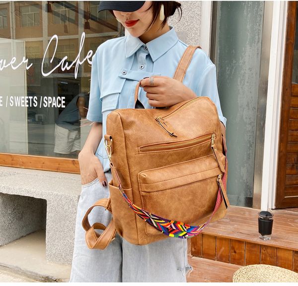 matte pu leather fashion vintage retro backpack women school bag embroidery shoulder strap large capacity knapsack
matte pu leather fashion vintage retro backpack women school bag embroidery shoulder strap large capacity knapsack