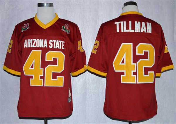 42 pat tillman mens arizona state devis college football jerseys maroon vintage 1997 rose bowl patch football shirts, Black
42 pat tillman mens arizona state devis college football jerseys maroon vintage 1997 rose bowl patch football shirts, Black