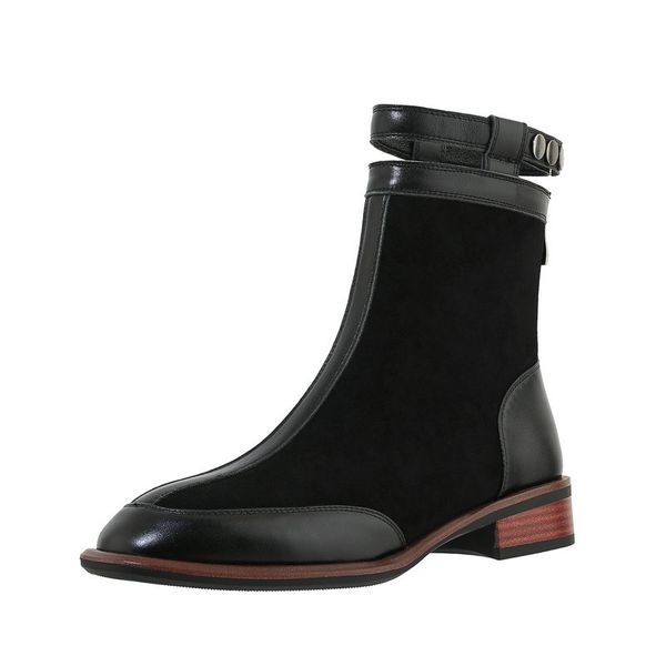handmade ankle boots low thick heel retro round toe women boots buckle winter woman warm shoes, Black
handmade ankle boots low thick heel retro round toe women boots buckle winter woman warm shoes, Black