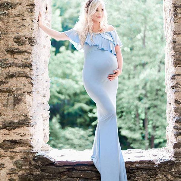 2020 pregnant women mermaid long maxi off shoulder gown ruffle maternity dresses for baby shower pregnancy dress for p shoot, White
2020 pregnant women mermaid long maxi off shoulder gown ruffle maternity dresses for baby shower pregnancy dress for p shoot, White