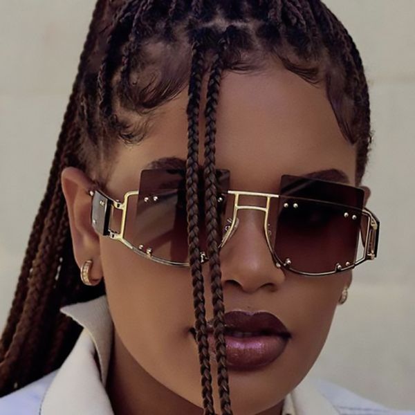 oversized brown gradient sunglasses cutout frame rivet shades for women chic punk style sun glasses men cool party eyewear uv400, White;black
oversized brown gradient sunglasses cutout frame rivet shades for women chic punk style sun glasses men cool party eyewear uv400, White;black