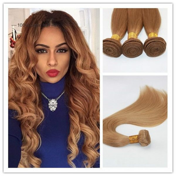 color 27 strawberry blonde hair weaves brazilian straight human hair extensions remy hair bundles 100g/piece, Black
color 27 strawberry blonde hair weaves brazilian straight human hair extensions remy hair bundles 100g/piece, Black