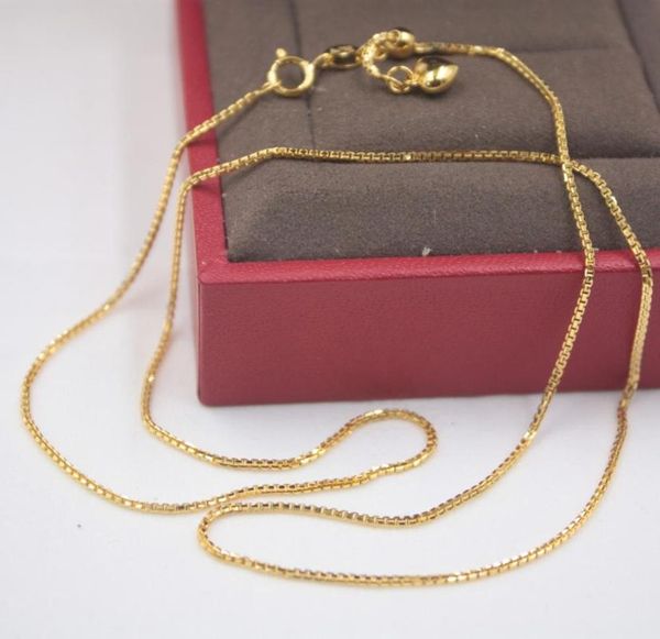 real 18k rose yellow gold chain lucky box woman's necklace / 17.7 inch adjustable new 3.5-3.8g, Silver
real 18k rose yellow gold chain lucky box woman's necklace / 17.7 inch adjustable new 3.5-3.8g, Silver