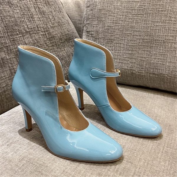2020 autumn shoes women boots patent leather shoes high heels fashion ankle boots for women stiletto heel, Black
2020 autumn shoes women boots patent leather shoes high heels fashion ankle boots for women stiletto heel, Black