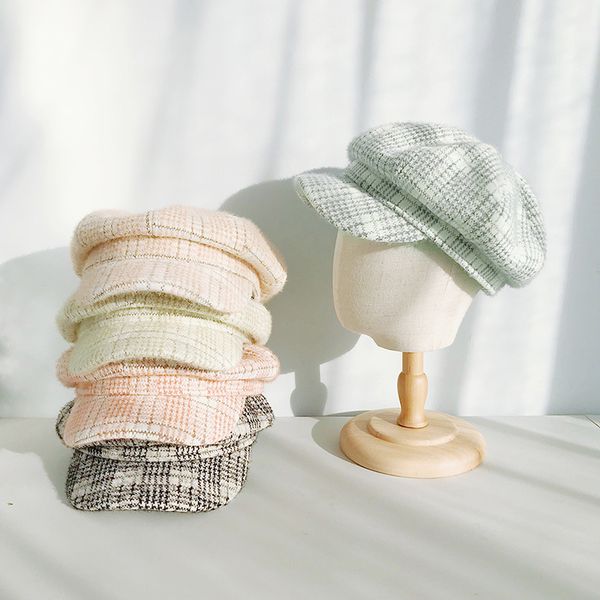 hat women autumn and winter chenille short hair plaid beret british knitted painter hat octagonal tide, Blue;gray
hat women autumn and winter chenille short hair plaid beret british knitted painter hat octagonal tide, Blue;gray