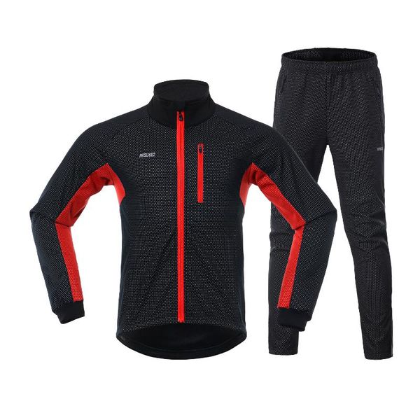 men winter cycling clothing set long sleeve windproof bicycle jersey with pants outdoor cycling running sports jacket activewear, Black;blue
men winter cycling clothing set long sleeve windproof bicycle jersey with pants outdoor cycling running sports jacket activewear, Black;blue