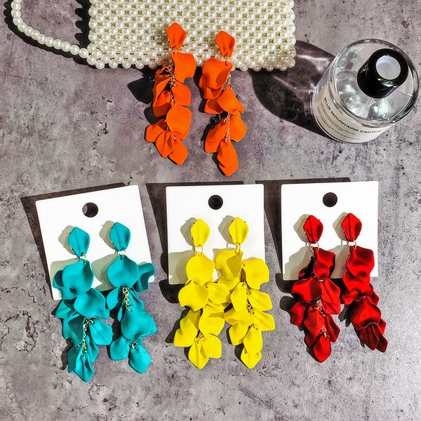 2020 korea fashion jewelry long exaggerated rose petals earrings 5 colors beach party earrings for women gift, Silver
2020 korea fashion jewelry long exaggerated rose petals earrings 5 colors beach party earrings for women gift, Silver