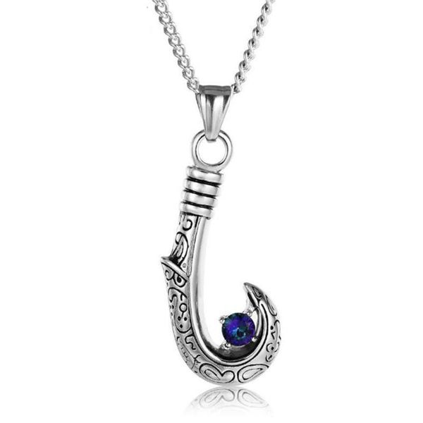 pendant necklaces stainless steel vintage crystal fish hook necklace men's poseidon jewelry gift for him, Silver
pendant necklaces stainless steel vintage crystal fish hook necklace men's poseidon jewelry gift for him, Silver