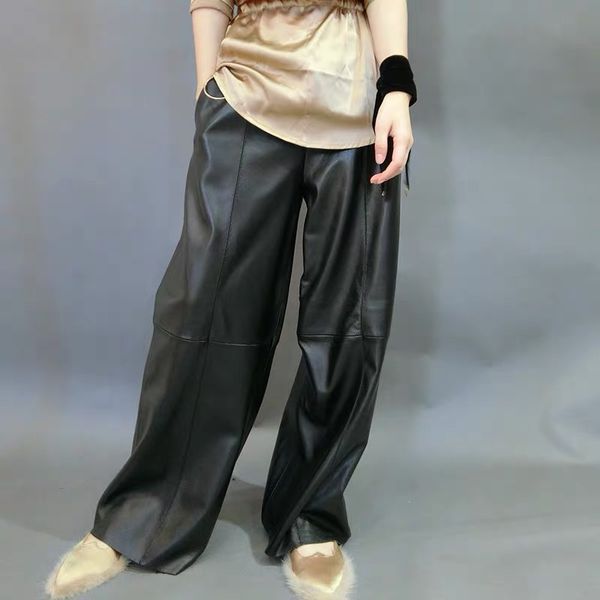 women's pants & capris real leather women plus size high waist wide leg 2021 fashion streetwear trousers, Black;white
women's pants & capris real leather women plus size high waist wide leg 2021 fashion streetwear trousers, Black;white