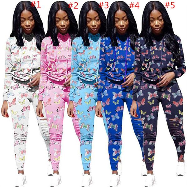 full butterfly print women tracksuit long sleeve hoodies sweatshirt + ripped hole pants leggings 2 piece set autumn outfits girls sportswear, White
full butterfly print women tracksuit long sleeve hoodies sweatshirt + ripped hole pants leggings 2 piece set autumn outfits girls sportswear, White
