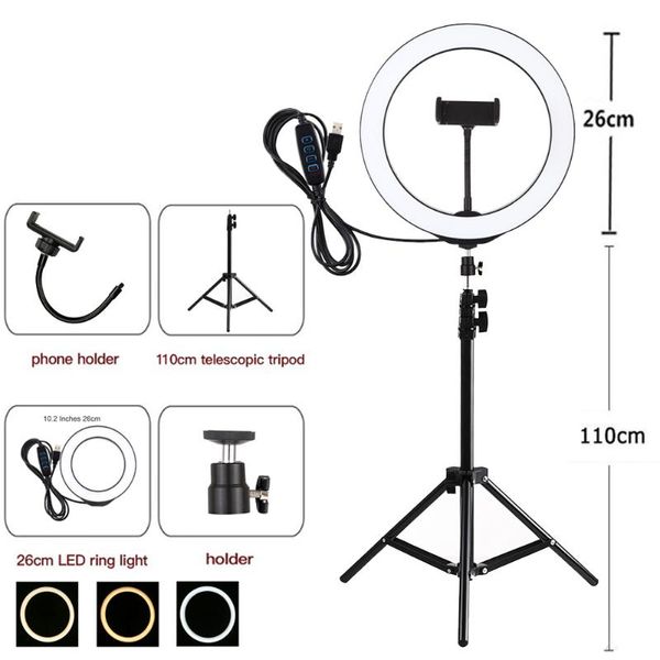 10inch pgraphy led selfie ring light 26cm dimmable camera phone ring lamp with stand tripods for makeup video live studio
10inch pgraphy led selfie ring light 26cm dimmable camera phone ring lamp with stand tripods for makeup video live studio