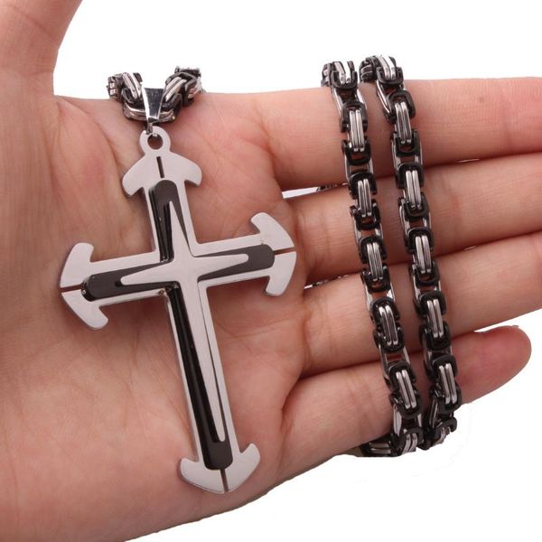 two size cross pendant necklaces for men stainless steel 3 layer knight cross mens necklace chain black silver color
two size cross pendant necklaces for men stainless steel 3 layer knight cross mens necklace chain black silver color