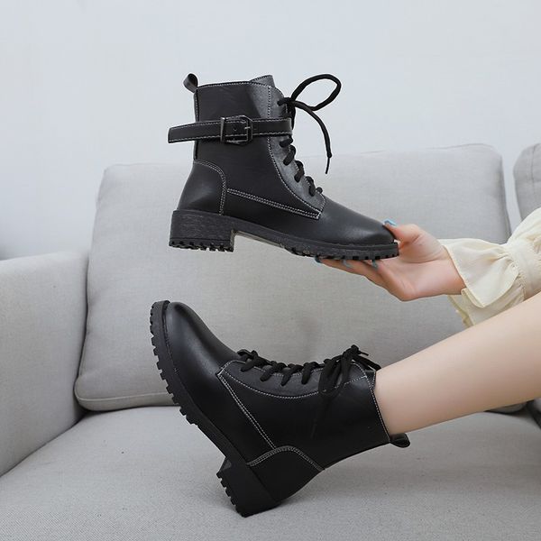 fashion boots women trend design casual pu girl boots new arrivals stylish ankle womens rubber lace-up student shoes, Black
fashion boots women trend design casual pu girl boots new arrivals stylish ankle womens rubber lace-up student shoes, Black