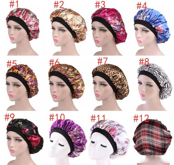 new fashion women satin night sleep cap hair bonnet hat silk head cover wide elastic band sell 
new fashion women satin night sleep cap hair bonnet hat silk head cover wide elastic band sell