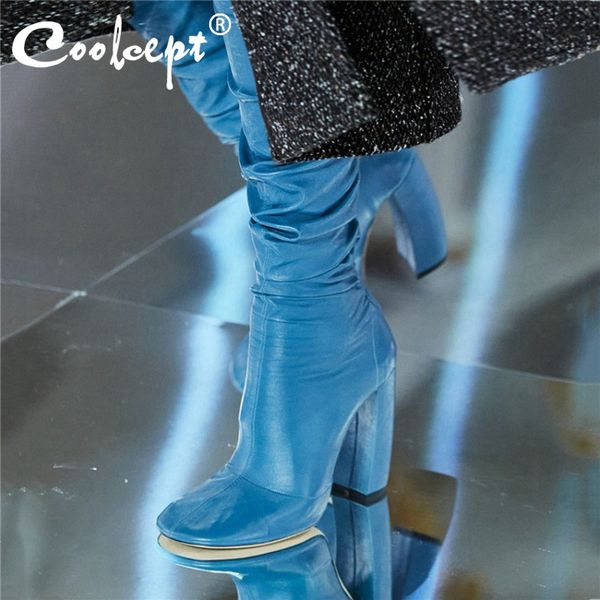 coolcept women over the knee boots round toe thick high heel solid color fashion chic style ladies footwear outdoor size 35-44, Black
coolcept women over the knee boots round toe thick high heel solid color fashion chic style ladies footwear outdoor size 35-44, Black