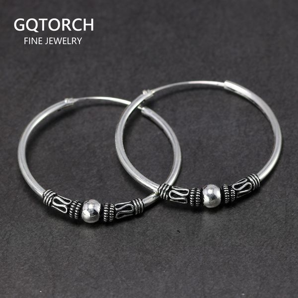 35mm hoop earrings for women 925 sterling silver retro round thai silver circle women jewelry accessory punk brincos pendientes 200924, Golden;silver
35mm hoop earrings for women 925 sterling silver retro round thai silver circle women jewelry accessory punk brincos pendientes 200924, Golden;silver