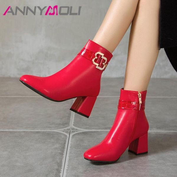 annymoli high heel ankle boots woman boots chunky heel short zip round toe female shoes autumn winter beige large size 43, Black
annymoli high heel ankle boots woman boots chunky heel short zip round toe female shoes autumn winter beige large size 43, Black