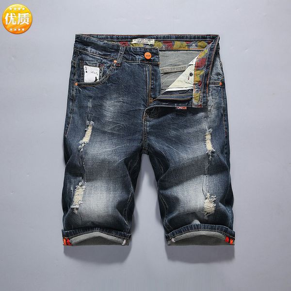 men's jeans denim pants with holes in ss17 shorts capris elastic trend retro slim straight, Blue
men's jeans denim pants with holes in ss17 shorts capris elastic trend retro slim straight, Blue