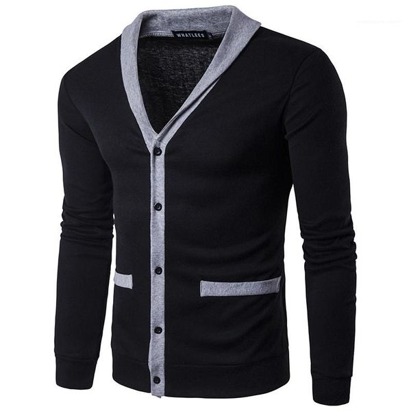 sweaters with button spring male clothing designer v neck cardigan mens sweaters fashion long sleeve contrast color mens, White;black
sweaters with button spring male clothing designer v neck cardigan mens sweaters fashion long sleeve contrast color mens, White;black