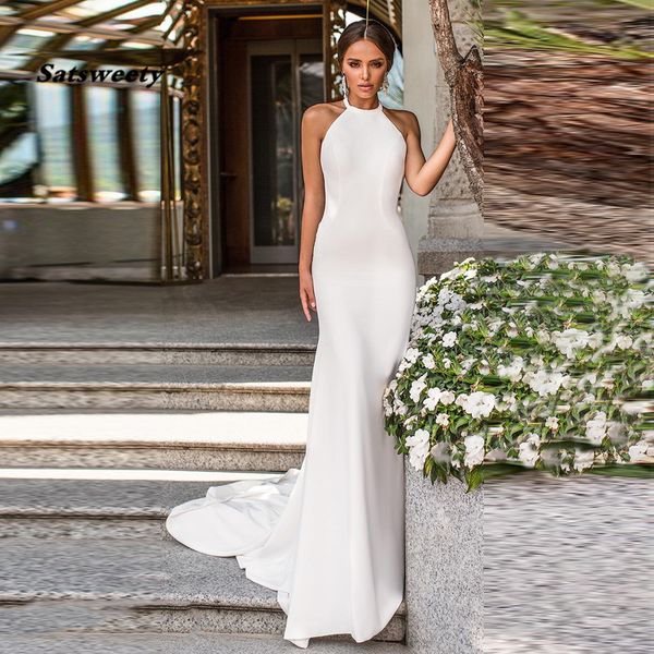 satsweety mermaid simple wedding dress ivory stain wedding gowns elegant backless bride dress vestido de noiva sereia, White
satsweety mermaid simple wedding dress ivory stain wedding gowns elegant backless bride dress vestido de noiva sereia, White
