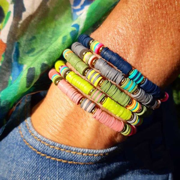 handmade bohemian polymer clay bracelet men adjustable ethnic beads charm braclet women wristband jewelry, Golden;silver
handmade bohemian polymer clay bracelet men adjustable ethnic beads charm braclet women wristband jewelry, Golden;silver