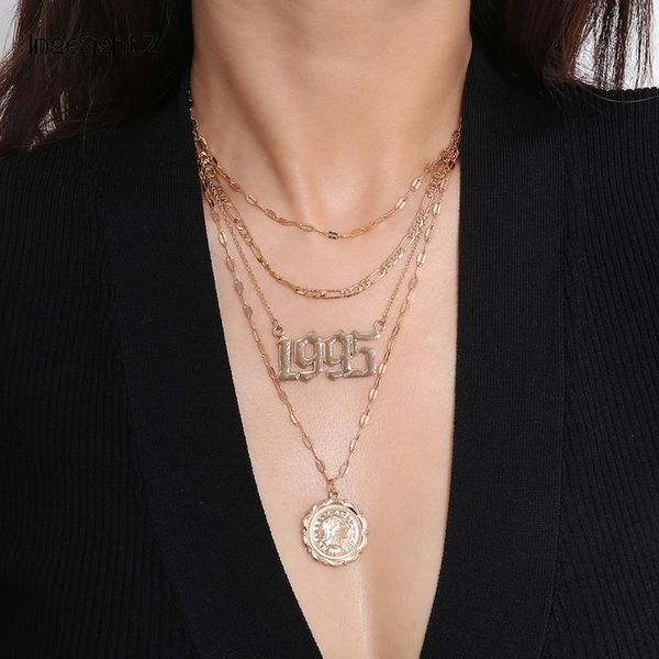 ingesight.z multi layer carved coin number pendant necklace vintage gold color portrait choker necklace collar for women jewelry, Golden;silver
ingesight.z multi layer carved coin number pendant necklace vintage gold color portrait choker necklace collar for women jewelry, Golden;silver