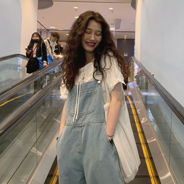women's jeans net red 2021 bib korean-style loose slimming ageing all-match pants women, Blue
women's jeans net red 2021 bib korean-style loose slimming ageing all-match pants women, Blue