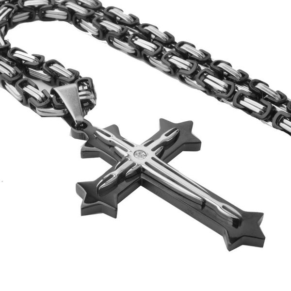 black silver color jesus cross pendant necklace stainless steel men jewelry byzantine link chain popular christian collar
black silver color jesus cross pendant necklace stainless steel men jewelry byzantine link chain popular christian collar