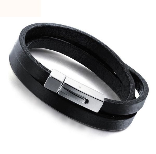 bangle 1pcs mens leather wrap wristband silver color clasp bracelet #95349, Black
bangle 1pcs mens leather wrap wristband silver color clasp bracelet #95349, Black