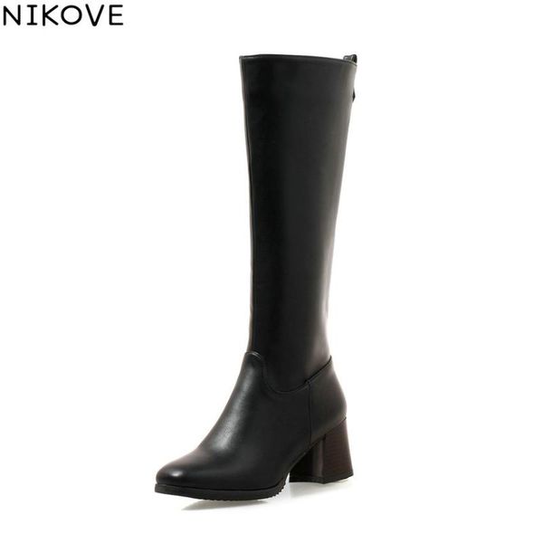 nikove 2020 women winter boots shoes zip knee high boots pu leather square high heels square toe autumn shoes woman size 34-43, Black
nikove 2020 women winter boots shoes zip knee high boots pu leather square high heels square toe autumn shoes woman size 34-43, Black