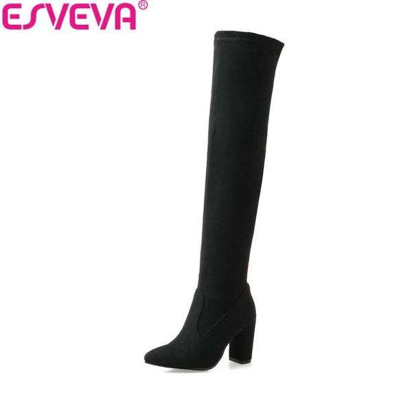boots esveva 2021 women elegant black flock slim look warm fur over the knee square high heels for ladies size 34-43
boots esveva 2021 women elegant black flock slim look warm fur over the knee square high heels for ladies size 34-43