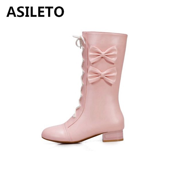 asileto winter knee high boots round toe 4cm chunky heel pu zip butterfly-knot big size 33-43 black white pink lolita show t1156
asileto winter knee high boots round toe 4cm chunky heel pu zip butterfly-knot big size 33-43 black white pink lolita show t1156
