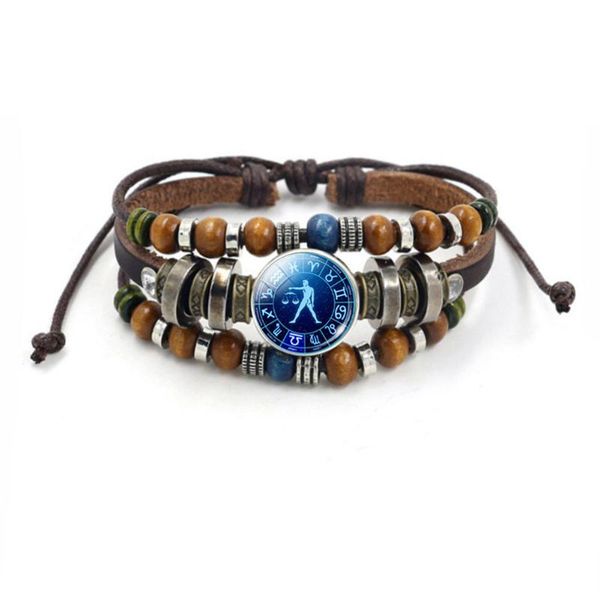 the twelve constellations bracelet woven leather snap button bracelet men women jewelry, Golden;silver
the twelve constellations bracelet woven leather snap button bracelet men women jewelry, Golden;silver