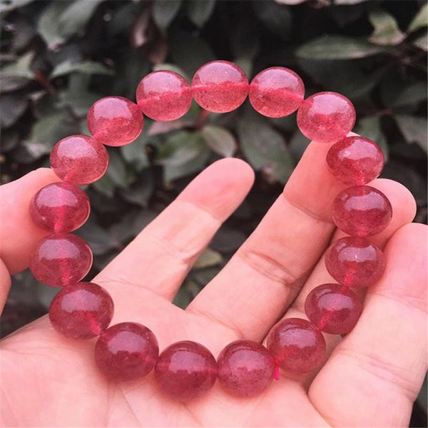 beaded, strands 13mm genuine natural red strawberry quartz crystal round bead stretch bracelets women femme drop, Black
beaded, strands 13mm genuine natural red strawberry quartz crystal round bead stretch bracelets women femme drop, Black