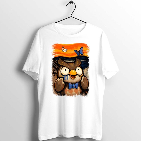 men women t shirt animal crossing blathers scream artwork art printed tee 
men women t shirt animal crossing blathers scream artwork art printed tee
