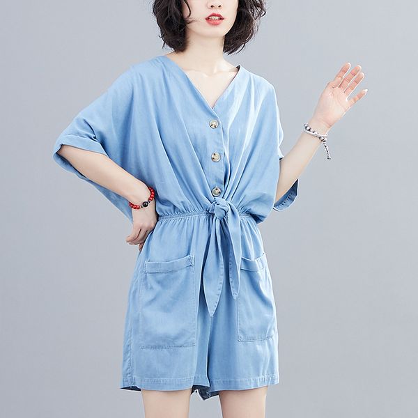 women's jumpsuits & rompers johnature 2021 summer korean solid color leisure v-neck pocket denim playsuits simple fashion elastic waist, Black;white
women's jumpsuits & rompers johnature 2021 summer korean solid color leisure v-neck pocket denim playsuits simple fashion elastic waist, Black;white