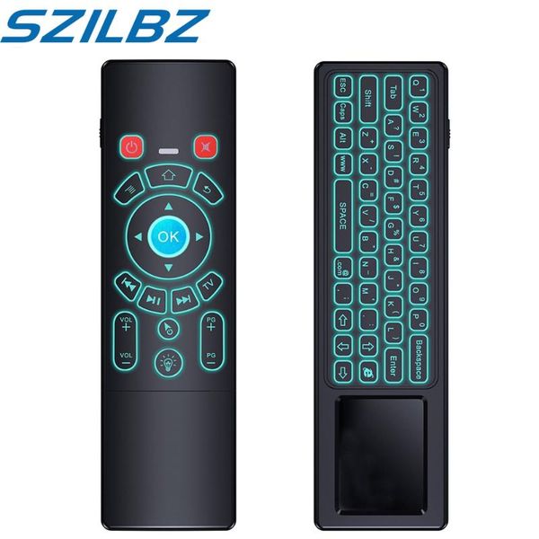 t6 2.4ghz air mouse wireless keyboard touchpad universal remote control optional 7 color backlight for android tv box pc laptop
t6 2.4ghz air mouse wireless keyboard touchpad universal remote control optional 7 color backlight for android tv box pc laptop