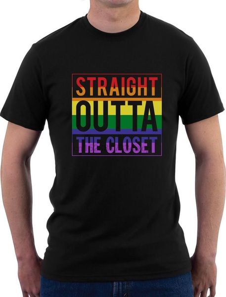 2020 fashion summer style straight outta the closet gay & lesbian pride t-shirt flag tee shirt