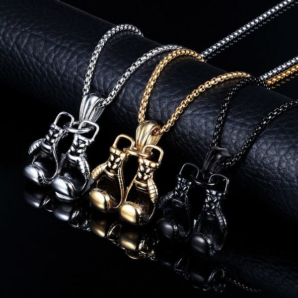 hip hop rock titanium stainless steel double boxing gloves pendant necklaces for men gym sports fitness jewelry with 60cm chain, Silver
hip hop rock titanium stainless steel double boxing gloves pendant necklaces for men gym sports fitness jewelry with 60cm chain, Silver