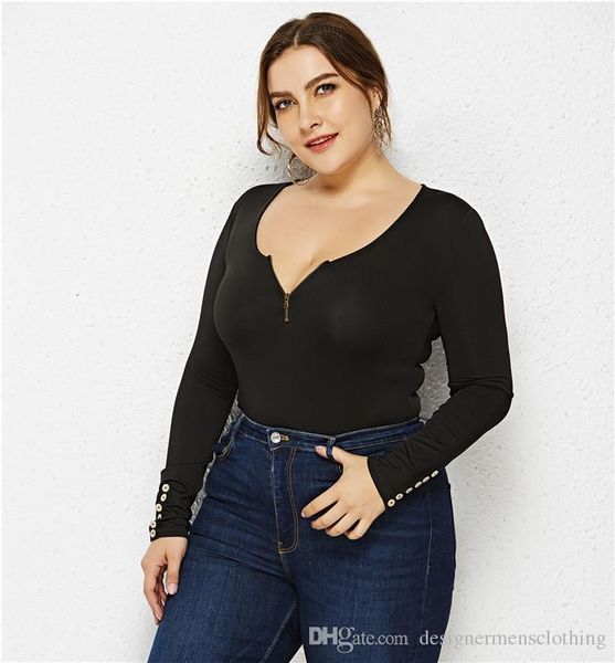 женщины топы одежда sexy плюс размер scoop шеи женщин конструктора tshirts zipper кнопки с длинным рукавом тройники вскользь, White
женщины топы одежда sexy плюс размер scoop шеи женщин конструктора tshirts zipper кнопки с длинным рукавом тройники вскользь, White