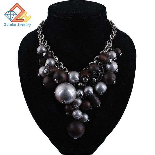 chokers charm european and american fashion accessories exaggerated jewelry retro style wood ccb grape bead necklace female ornaments, Golden;silver
chokers charm european and american fashion accessories exaggerated jewelry retro style wood ccb grape bead necklace female ornaments, Golden;silver