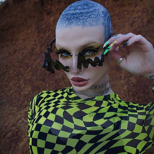 women sunglasses wave punk sunglasses women rimless sun glasses shades for vintage men women unique doodle glasses 2020, White;black
women sunglasses wave punk sunglasses women rimless sun glasses shades for vintage men women unique doodle glasses 2020, White;black