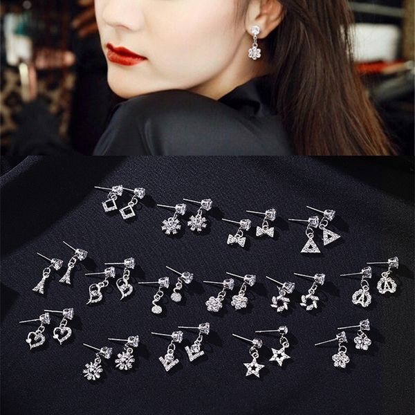 dangle & chandelier korean shiny heart crystal drop earrings for women girls fashion rhinestone geometric flower party jewelry gift, Silver
dangle & chandelier korean shiny heart crystal drop earrings for women girls fashion rhinestone geometric flower party jewelry gift, Silver