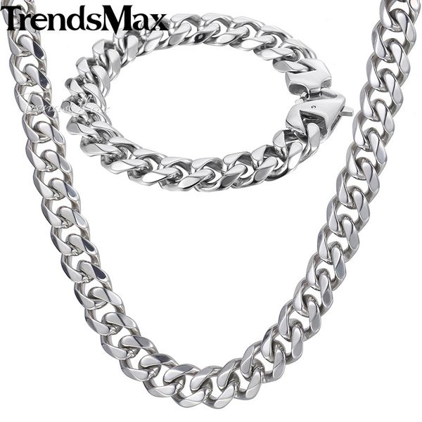 trendsmax polished jewelry set mens necklace bracelet 316l stainless steel chain silver color tone curb cuban link hs43
trendsmax polished jewelry set mens necklace bracelet 316l stainless steel chain silver color tone curb cuban link hs43