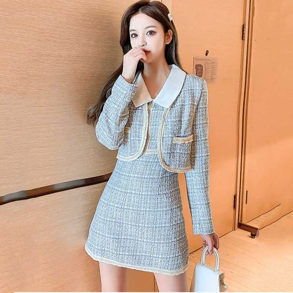 women's tracksuits vintage tweed two piece sets outfits women jacket coat + sleeveless mini dress suits elegant ladies autumn winter 2, Gray
women's tracksuits vintage tweed two piece sets outfits women jacket coat + sleeveless mini dress suits elegant ladies autumn winter 2, Gray