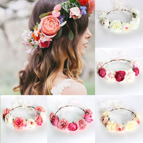 bohemian flower crown headband wedding floral bridal hairband with ribbon bridesmaid women wreath elastic hair accessories
bohemian flower crown headband wedding floral bridal hairband with ribbon bridesmaid women wreath elastic hair accessories